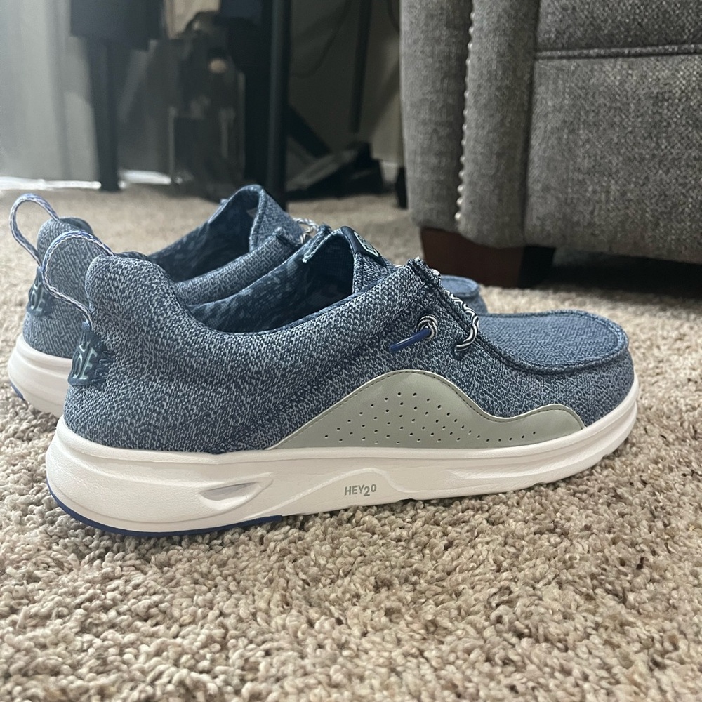 Hey Dude HEY20 Blue and White Loafers Slip-Ons (NEVER WORN)